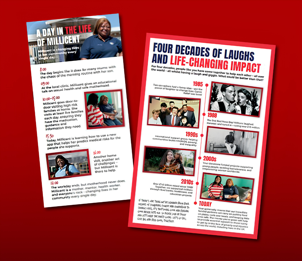 Comic relief brochure