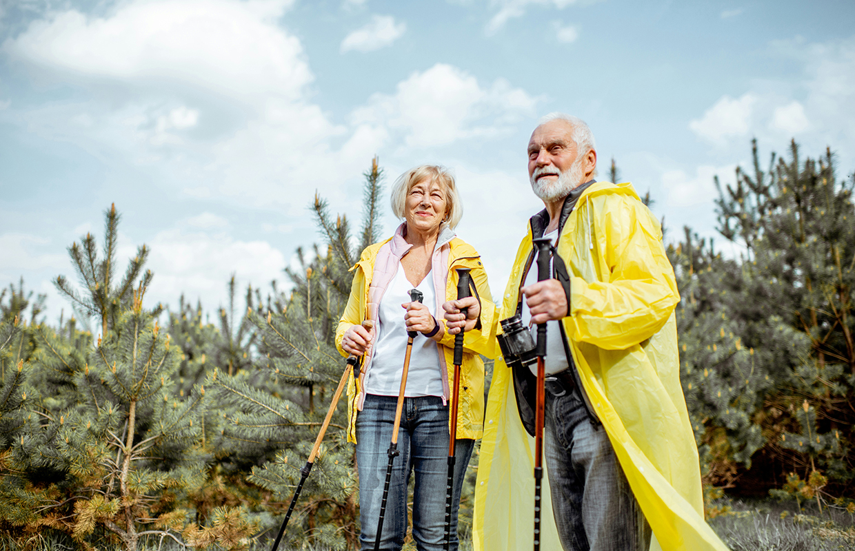 old couple hiking