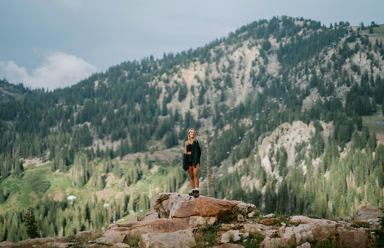 woman hiking