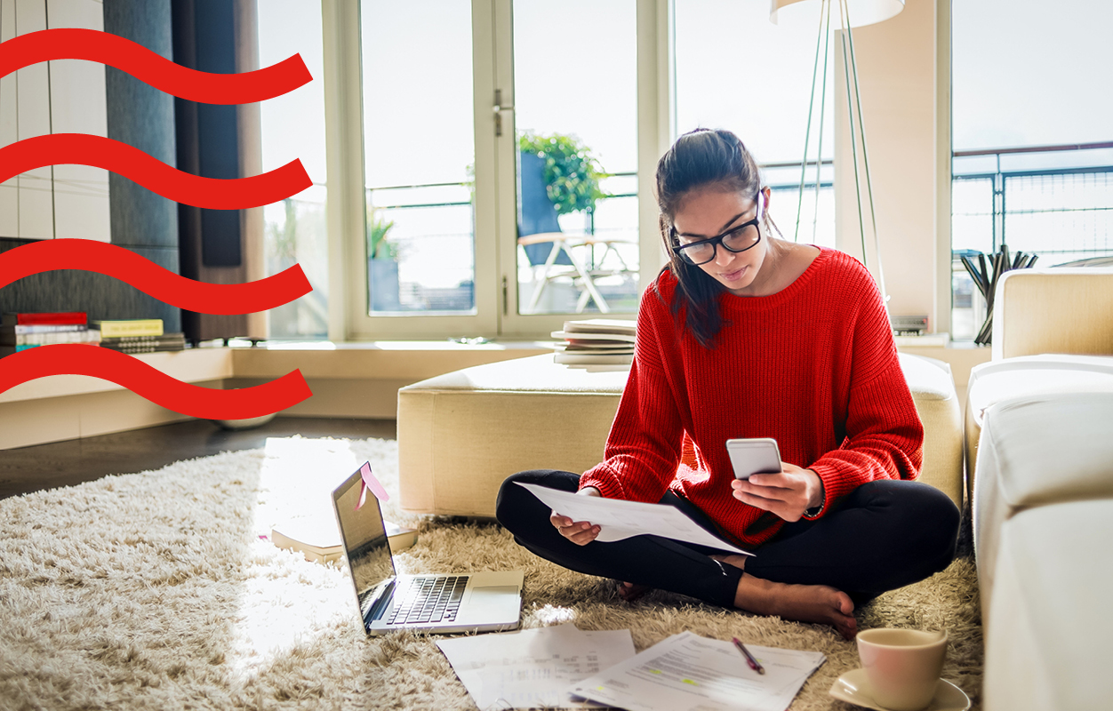 A woman reading letters