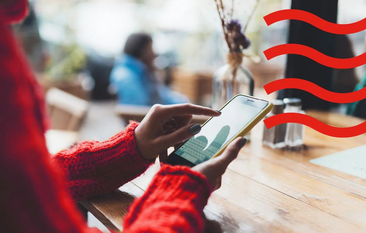 A girl typing on her smartphone